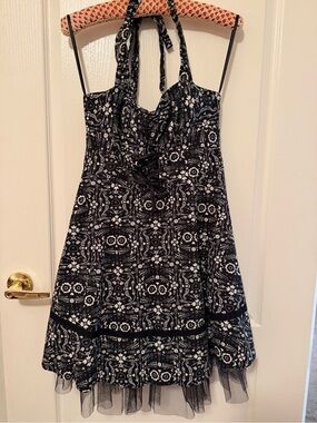 Hot Topic Book Of Life Black Floral Skeleton Halter Dress